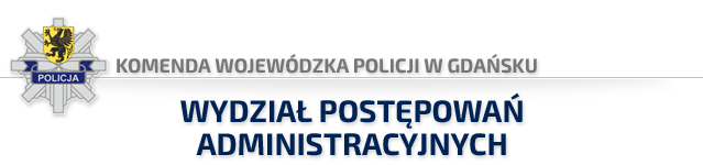Komenda Wojewódzka Policji w Gdańsku - LOGO, wydział postępowań administracyjnych